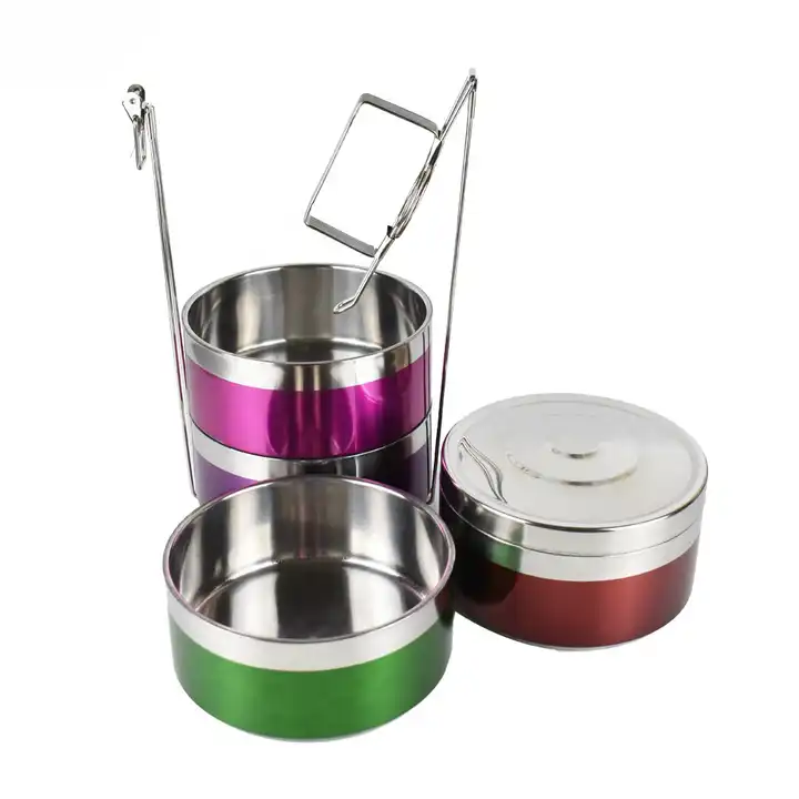Stainless Steel Lunch Box Tiffin Carrier Set - حافظة طعام ستيل جودة عالية