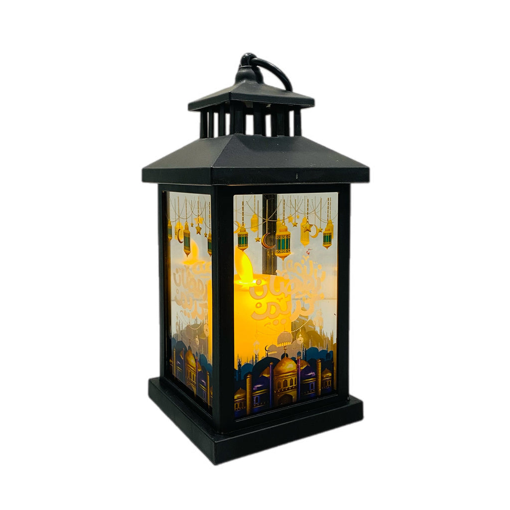 Ramadan Lantern Candle Light -Rmd78- فانوس ضوئي شمعة رمضان Black- S1 -رمضان كريم