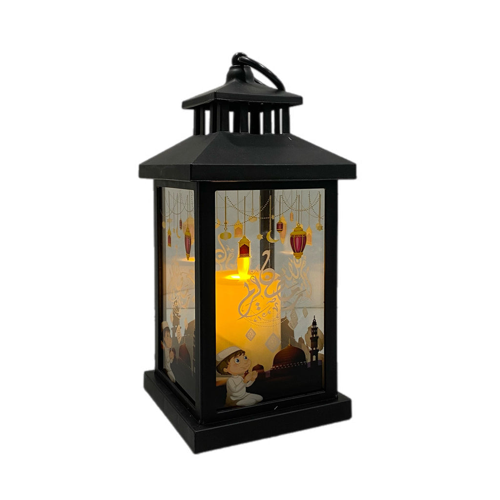 Ramadan Lantern Candle Light -Rmd78- فانوس ضوئي شمعة رمضان Black- S2 -رمضان كريم