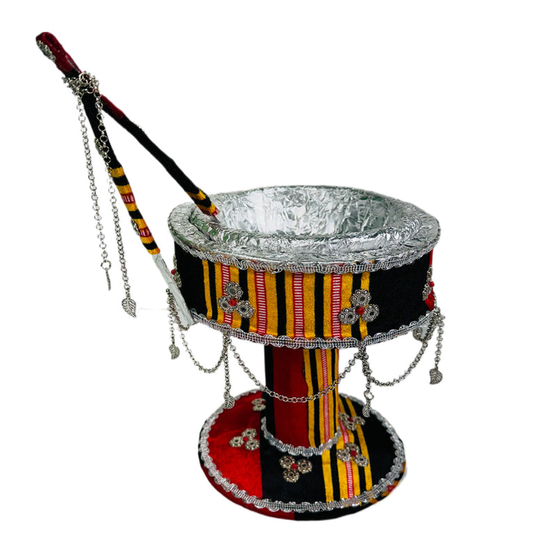 Fancy Yemeni Decorated Charcoal Holder - Ms02 موقد فحم فاخر مزين بالاكسسوارات اليمنية