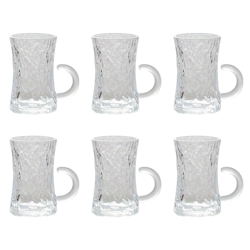 Tea Glass Cups - Set of 6 pcs -  طقم كاسات شاي زجاج