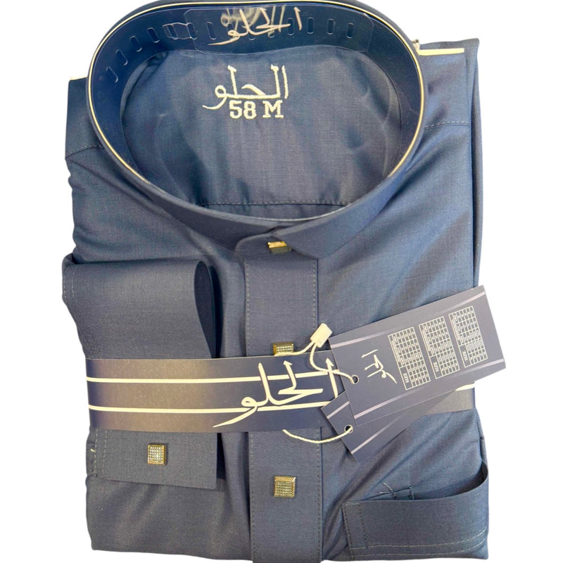 AlHelo Thobe charcol-     ثوب الحلو