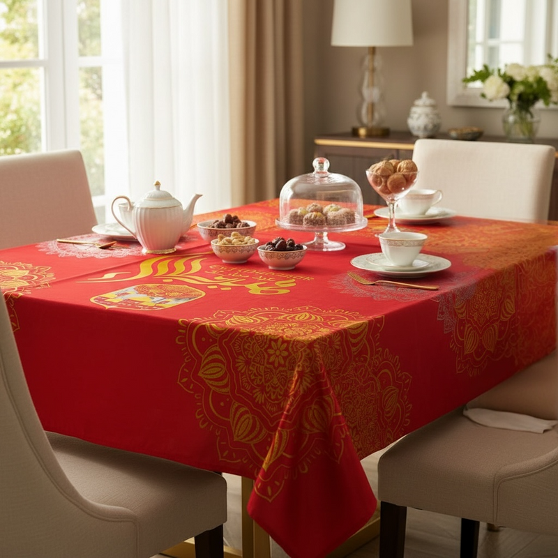 Eid Mubarak Disposable Table Cover  - سفرة عيد مبارك