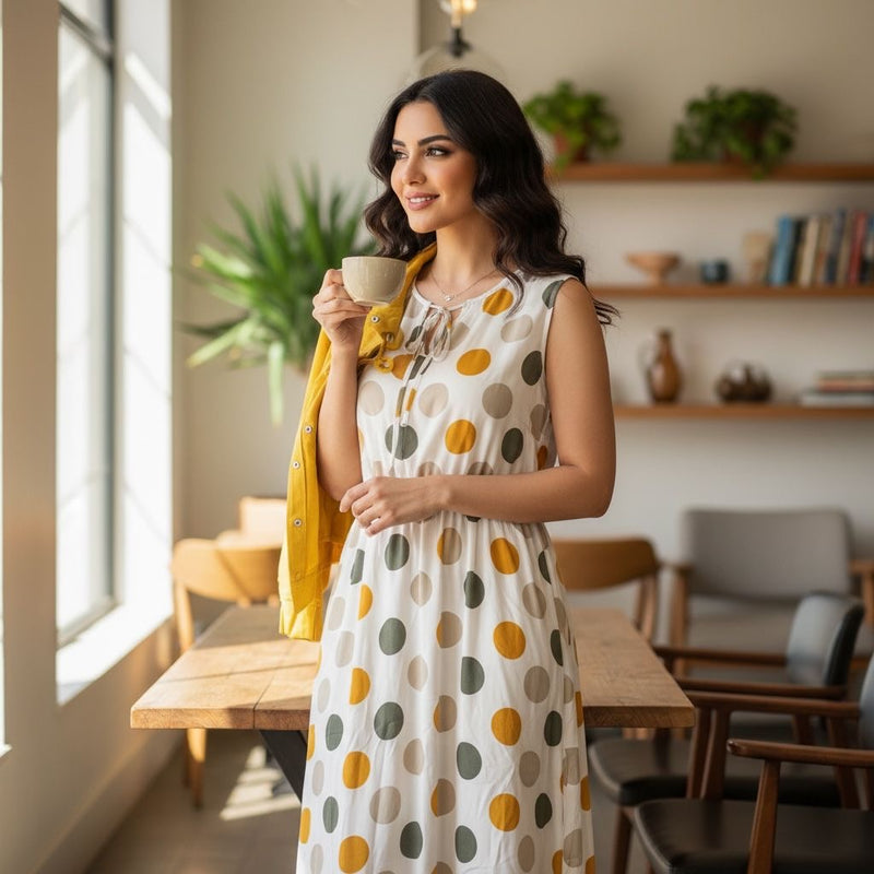 Turkish dress with yellow jeans Jacket  EL763 _ فستان تركي مع جاكيت اصفر