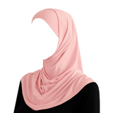 2 pc Cotton Hijab Rose Pink- حجاب قطعتين وردي قطن