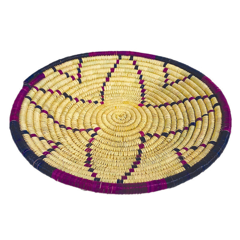 Large Colored Straw Plate For Bread -