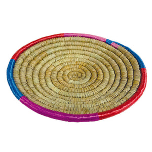 Large Colored Straw Plate For Bread -