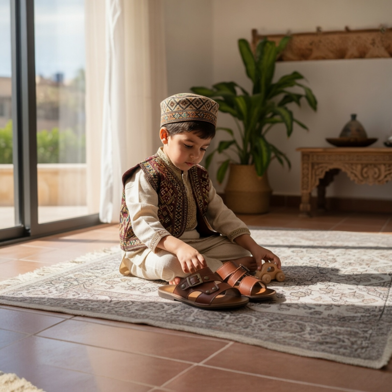 Boys Sandal Black -AM6004 - صنادل ولادي