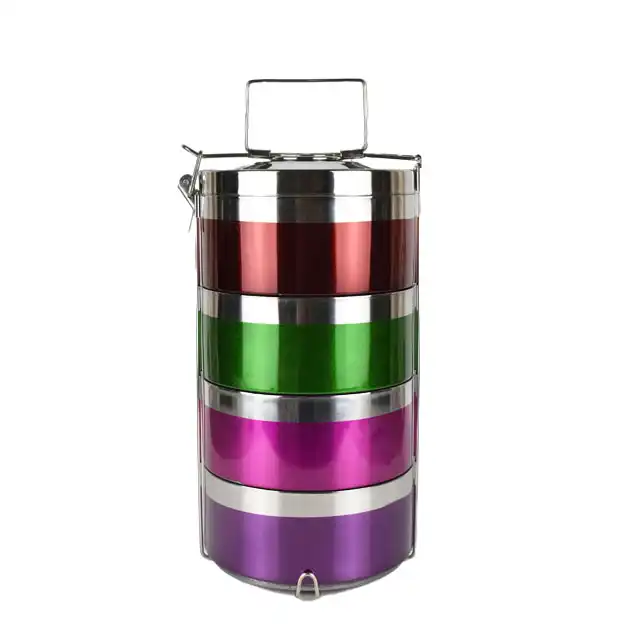 Stainless Steel Lunch Box Tiffin Carrier Set - حافظة طعام ستيل جودة عالية