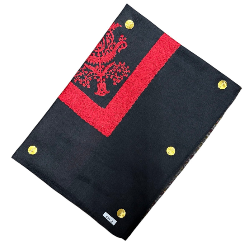 Yemeni Shal Black & Red -SS150- شال يمني