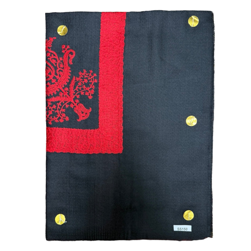 Yemeni Shal Black & Red -SS150- شال يمني