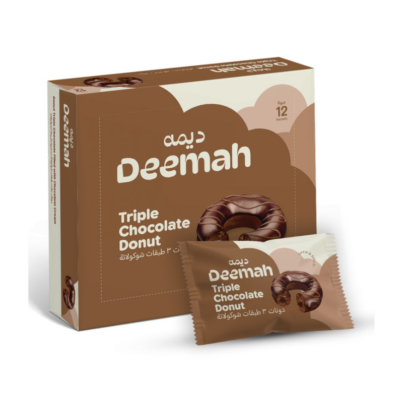 Deemah Triple Chocolate Donut 12pk- دونات ثلاث طبقات شوكلاته