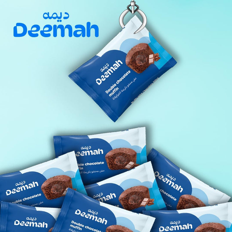 Deemah Double chocolate muffin 12pk- مفن محشو بكريمة الشوكلاته