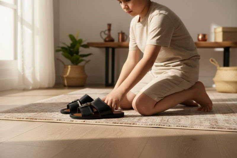 Boys Sandal Black -AM6007 - صنادل ولادي