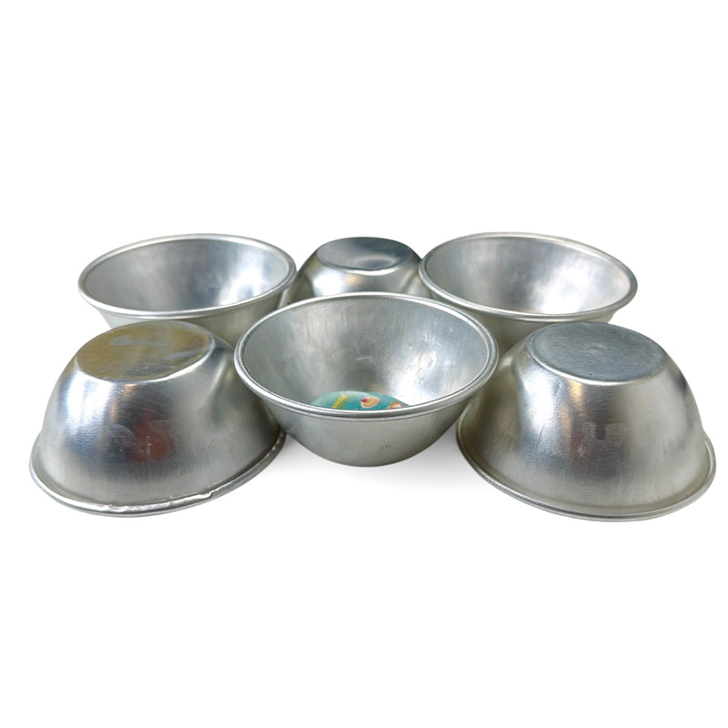 Small Six Steel Bowls 4 in-  ست طاسات معدنيه صغيره