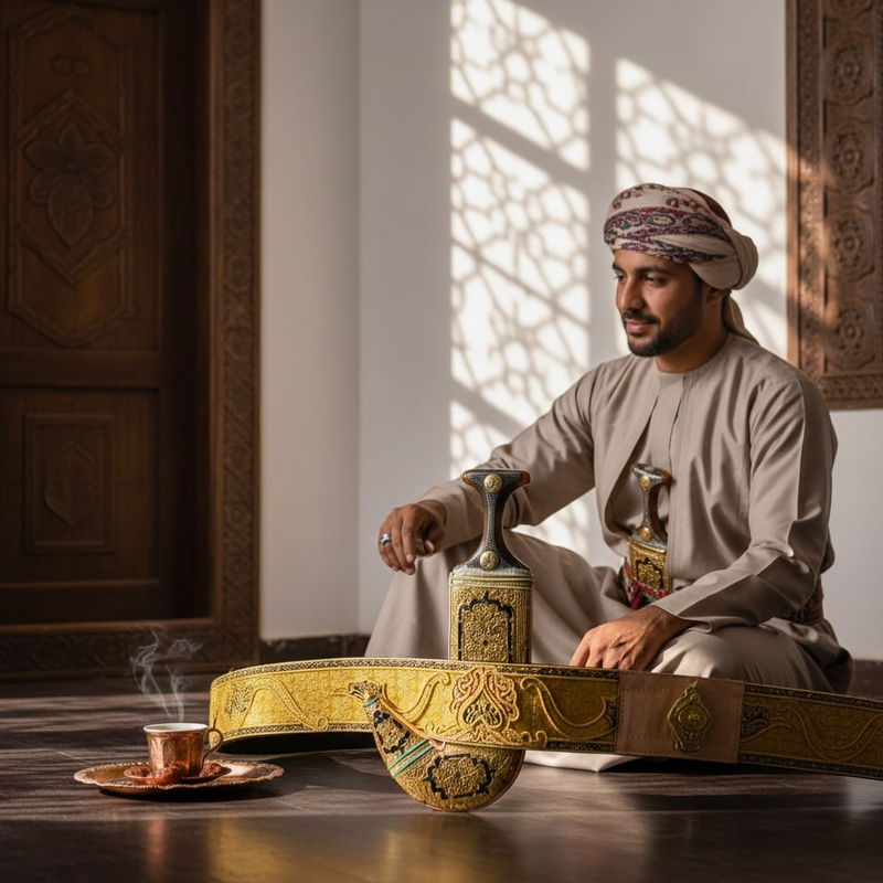 Golden Yemeni Janbiyah YE40027- جنبية ذهبي