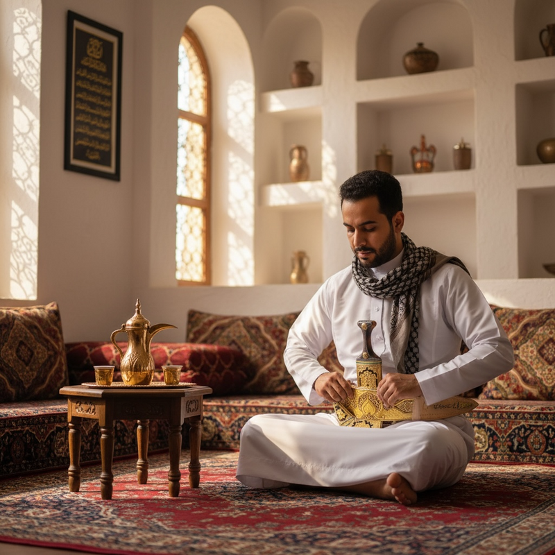 Golden Yemeni Janbiyah YE3015 - جنبية ذهبيه