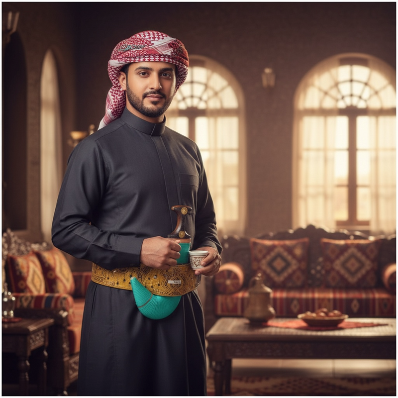 Traditional Yemeni Janbiyah  -  Am5003-   جنبية يمنية تقليدية