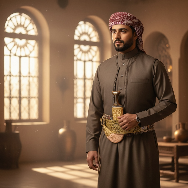 Golden Yemeni Janbiyah   H28- جنبية ذهبيه مع جلد