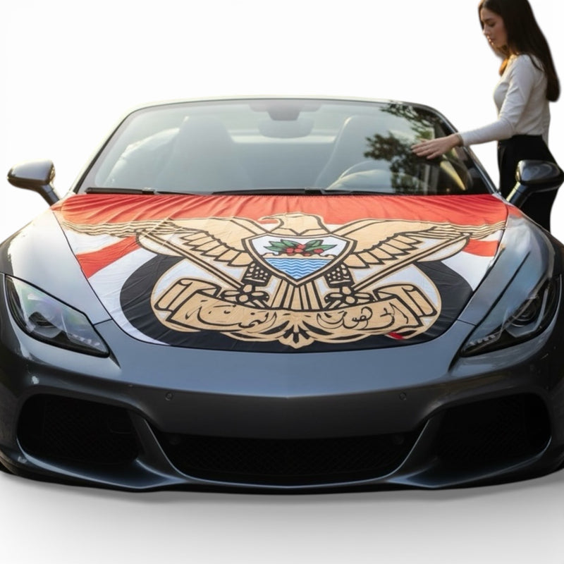 Yemeni Car Hood Cover -  تلبيسة العلم اليمني غطاء السيارة