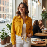 Yllow Jeans jaket- جاكت جنز - لون اصفر