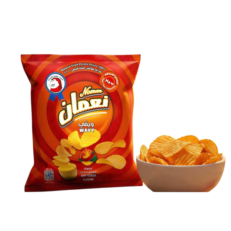 Noman Potato Chips -  بطاطس نعمان بنكهة الفلفل الحار ويفي
