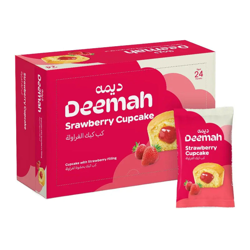 Deemah Strawberry Cupcake 24pk - كب كيك الفراولة