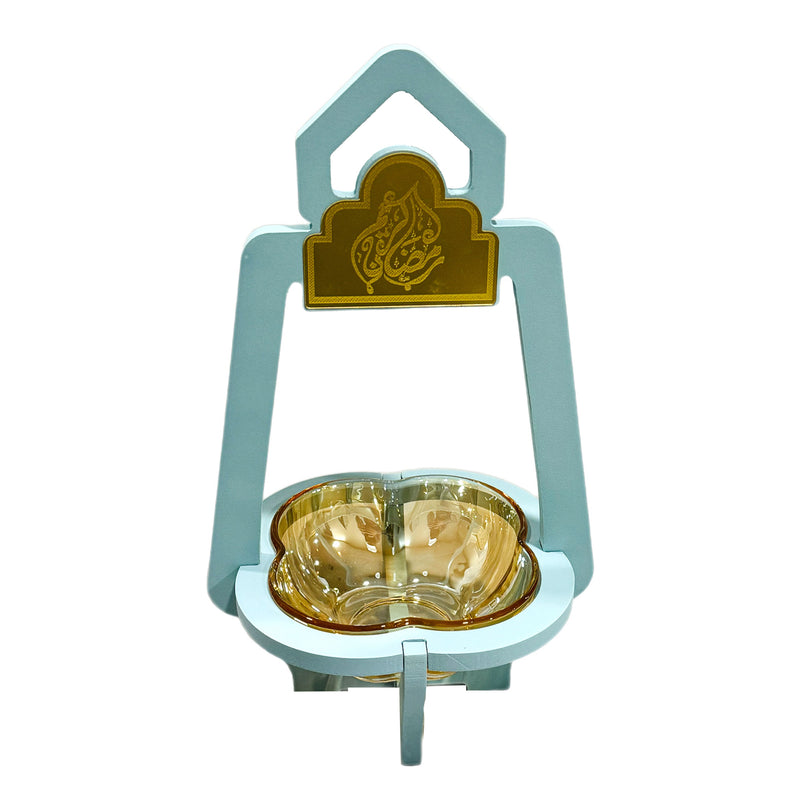 Ramadan Fancy Dates Plate with Holder  - طبق تقديم تمر مع حامل