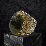 Yemeni Aqeeq Ring- Genuine Silver-  size: 7.5  - خاتم عقيق يمني -فضة أصلي