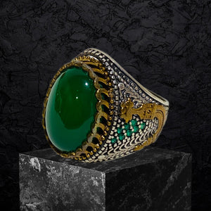 Emerald Ring- Genuine Silver- Size: 8.5 -