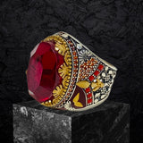 Ruby Ring- Genuine Silver- Size: 8 -