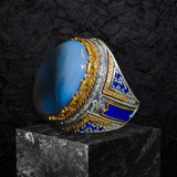 Yemeni Aqeeq Ring- Genuine Silver-  Size: 9 - خاتم عقيق يمني -فضة أصلي