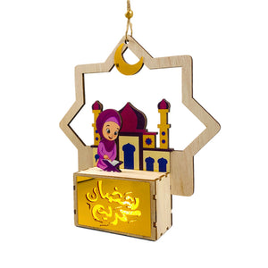 Wooden Ramadan Lantern Light Decoration -Rmd29- فانوس ضوئي خشب رمضان