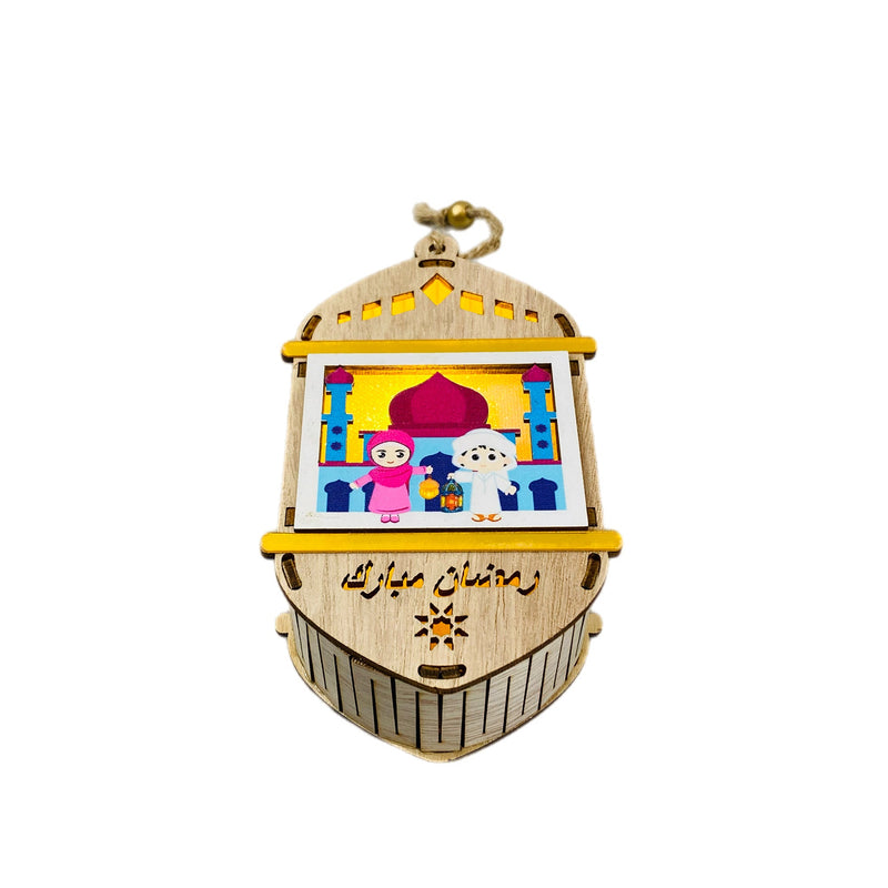 Wooden Ramadan Lantern Light Decoration -Rmd31- فانوس ضوئي خشب رمضان
