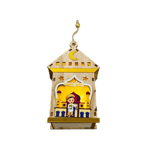 Wooden Ramadan Lantern Light Decoration -Rmd32- فانوس ضوئي خشب رمضان