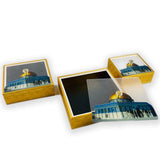 Tray Box Set 3 Pcs Al-Aqsa Mosque Ramadan -Rmd56- طقم تقديم قطع صورة المسجد الأقصى Gold
