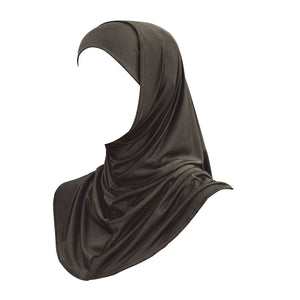 2 pc Cotton Hijab Black- حجاب قطعتين أسود قطن