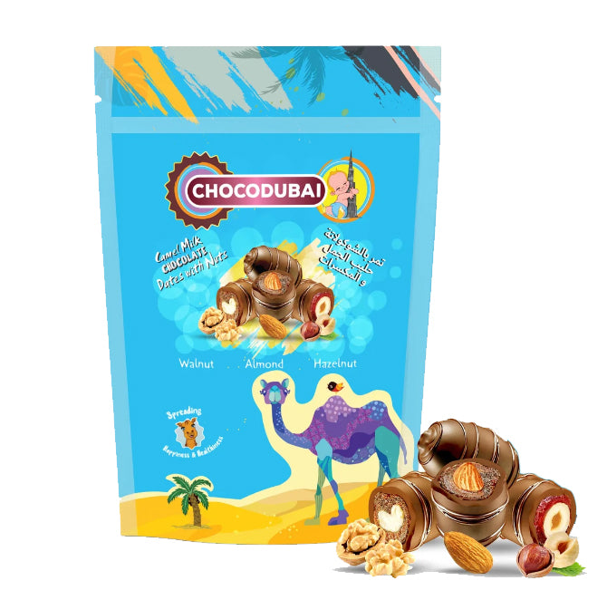 Chocolate Dates made with Camel Milk  - تمر بالشوكلاته حليب الجمل والمكسرات