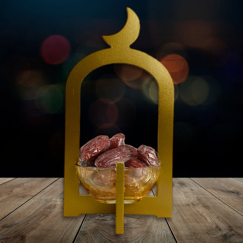 Ramadan Fancy Dates Plate With Holder -Rmd39- طبق تقديم تمر مع حامل