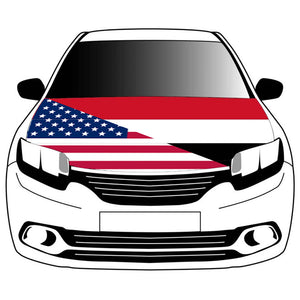 Yemeni American Flag Car Hood Cover -