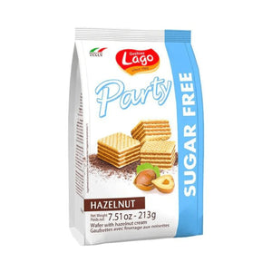 Lago Party Size Wafers Chocolate & Hazelnut - Sugar Free 200 Gm