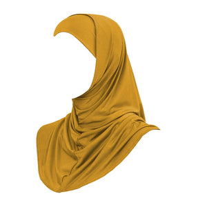 2 pc Cotton Hijab Gold - حجاب قطعتين ذهبي قطن