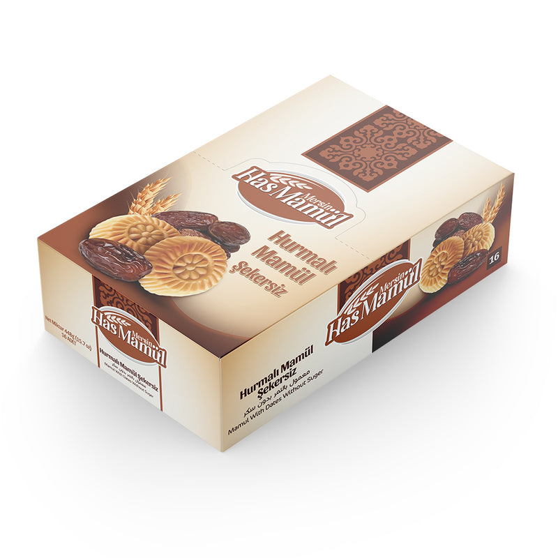 Has Mamul With Dates No Sugar 16 Pcs - معمول بالتمر بدون سكر
