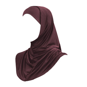 2 pc Cotton Hijab Maroon- حجاب قطعتين ماروني قطن